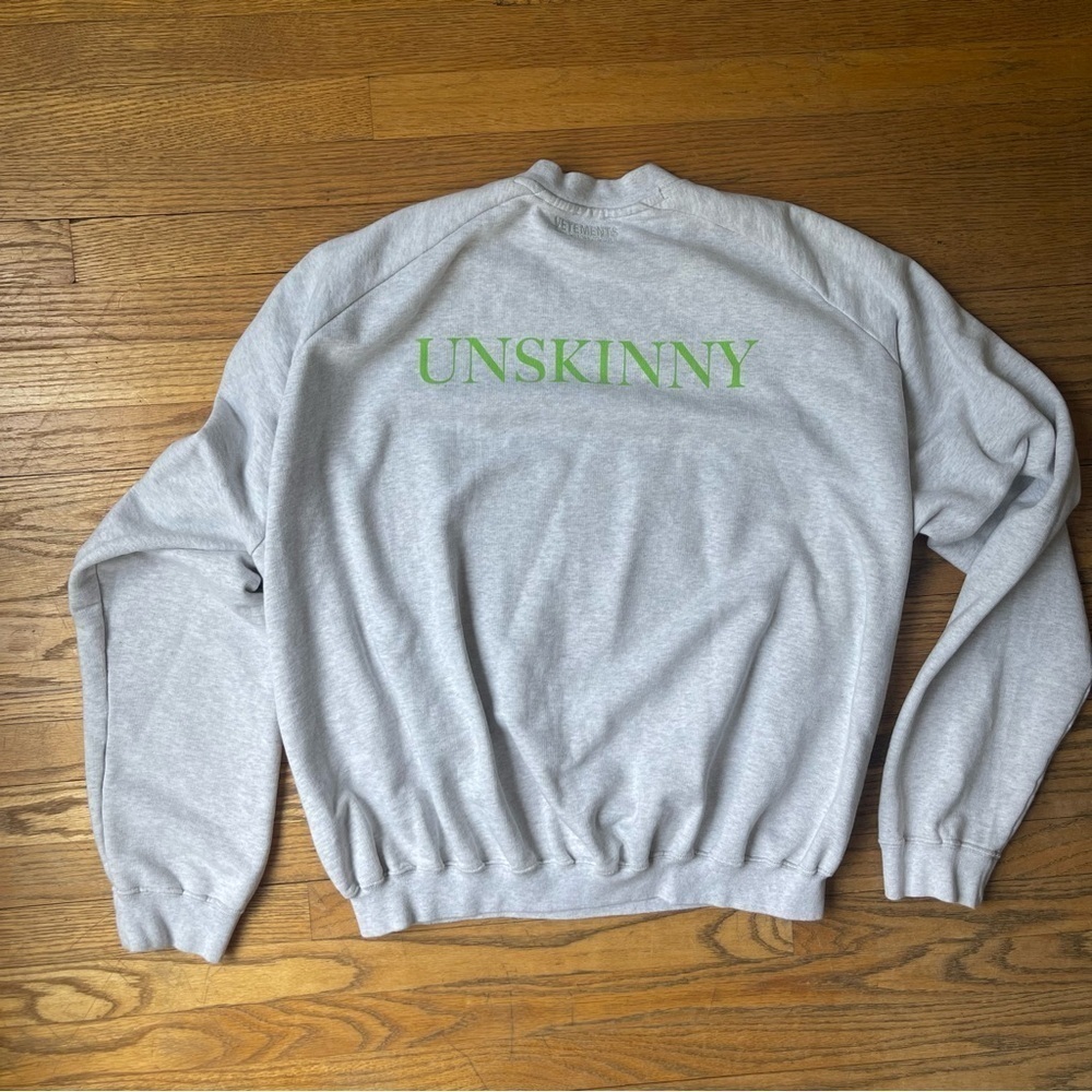 Vetements Unskinny Crewneck Sweatshirt Grey Green Size XL